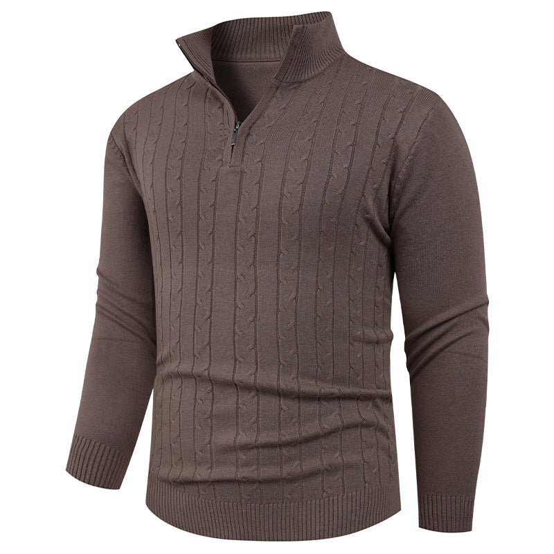 Herren Strukturierter Pullover mit ZIP-Kragen R&B