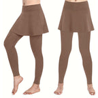 Damen Leggings mit rockähnlicher Einlage und hohem Bund R&B
