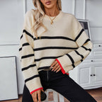 R&B | Gestreifter Strickpullover Mit Weichem Material