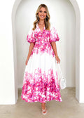Damen Maxikleid mit voluminösen Ärmeln und floralem Print R&B