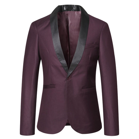 Herren eleganter Smoking-Blazer mit schickem Satinrevers R&B