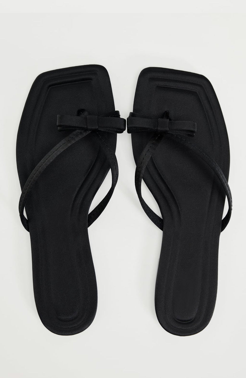 Damen Zehentrenner-Sandalen mit elegantem Schleifenakzent und rutschfester Sohle R&B