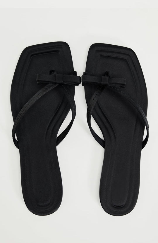 Damen Zehentrenner-Sandalen mit elegantem Schleifenakzent und rutschfester Sohle R&B