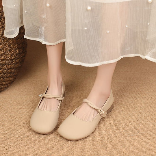 Damen Mary Jane Ballerinas mit dekorativem Riemen und komfortablem Fußbett R&B