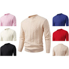 Herren Grobstrickpullover mit Zopfmuster und Rundhalsausschnitt R&B