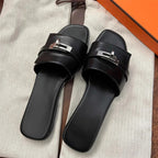 Damen elegante Slides mit luxuriöser Schnallenakzentgestaltung R&B