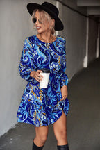 Damen Minikleid mit voluminösen Ärmeln und floralem Muster R&B