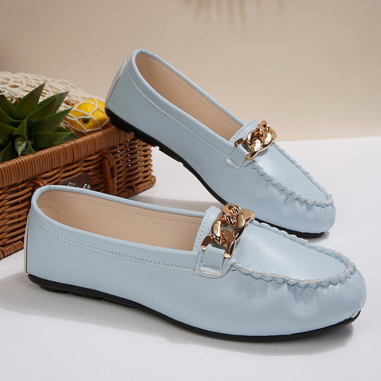 Damen Mokassin-Slipper mit elegantem Ketten-Detail R&B