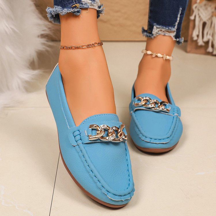 Damen Mokassin-Schlüpfschuhe mit dekorativer Applikation R&B