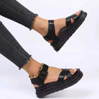 Damen modische Sandalen mit verstellbaren Riemen und weich gepolsterter Sohle R&B