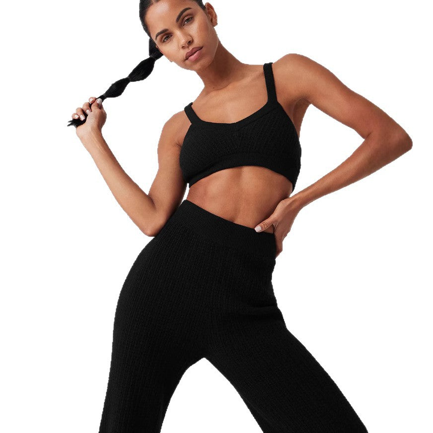 Damen Sportliches Rippstrick-Set R&B