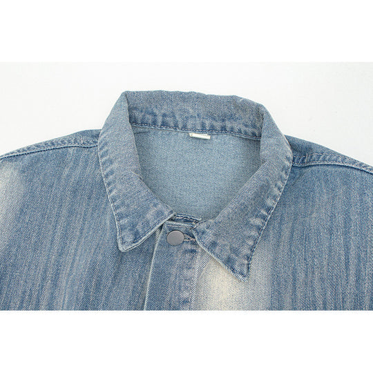 Damen Denimjacke im Vintage-Stil mit lässigem Schnitt und praktischem Druckknopfverschluss R&B