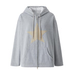 Damen lässiger Kapuzenpullover aus weichem Material mit stilvollem Sternenmotiv R&B