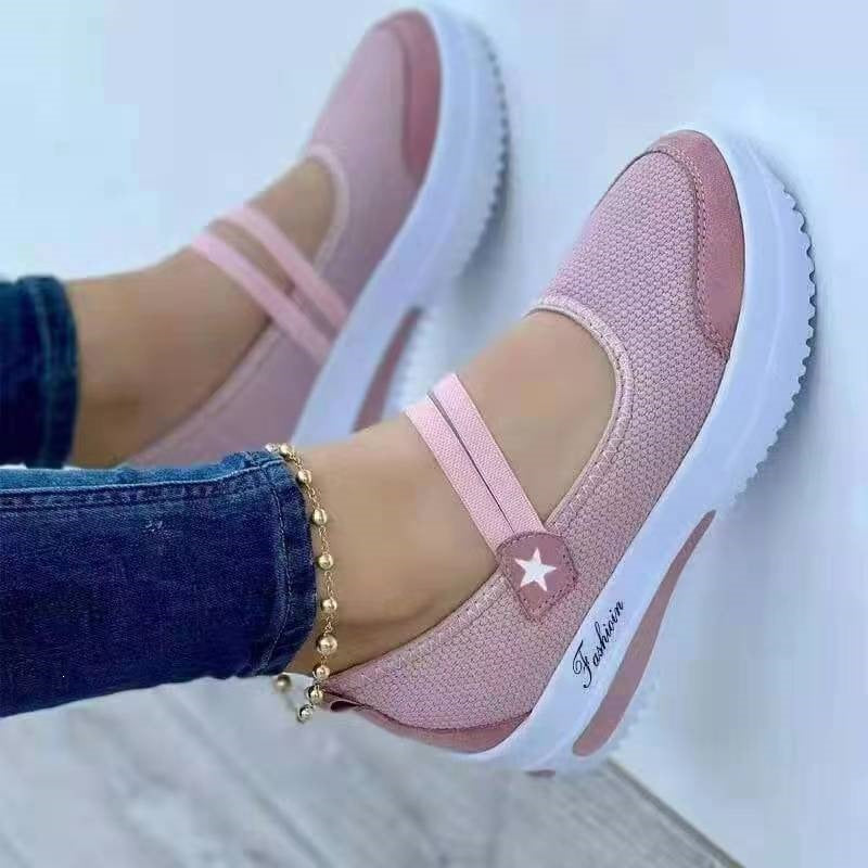 Damen Komfortable Slip-On Sneakers mit elastischem Riemen R&B