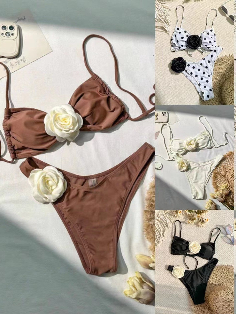 Damen Bikini mit dekorativen Blumenakzenten und modischem Schnitt R&B