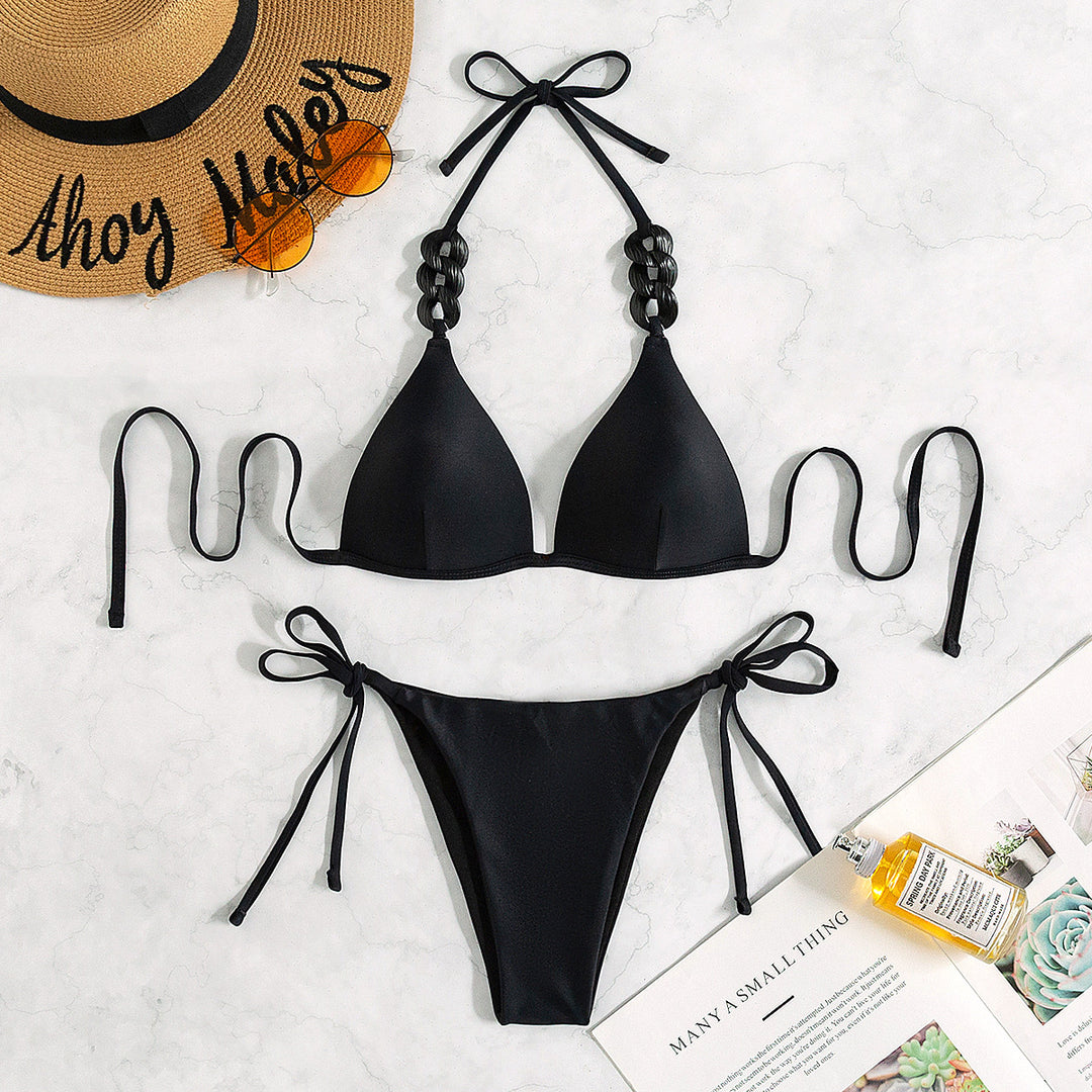 Damen Triangel-Bikini mit dekorativem Tribal-Band R&B