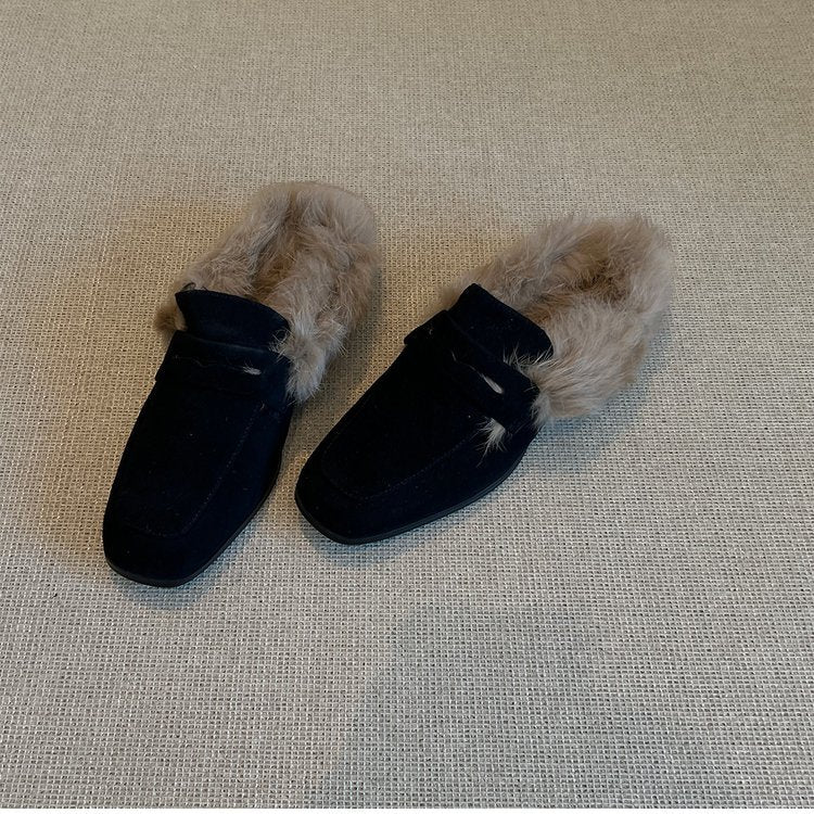 Damen Flauschige Hausschuhe mit elegantem Kunstfellakzent R&B