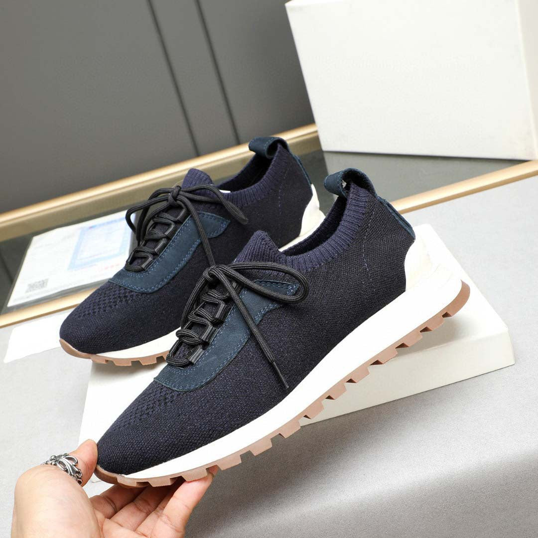 Damen Sportliche Strick-Sneaker mit atmungsaktiver Oberfläche und elastischem Schnürsystem R&B