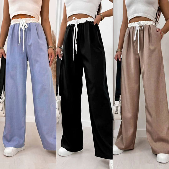 Damen Leichte Sommerhose mit elastischem Bund und seitlichen Taschen R&B