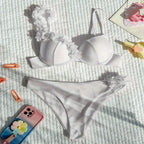 Damen Triangel-Bikini mit floralen Applikationen und elegantem Design R&B