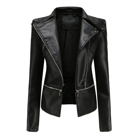 Damen jacke mit asymmetrischem Reißverschluss und stilvollen Zipper-Details R&B