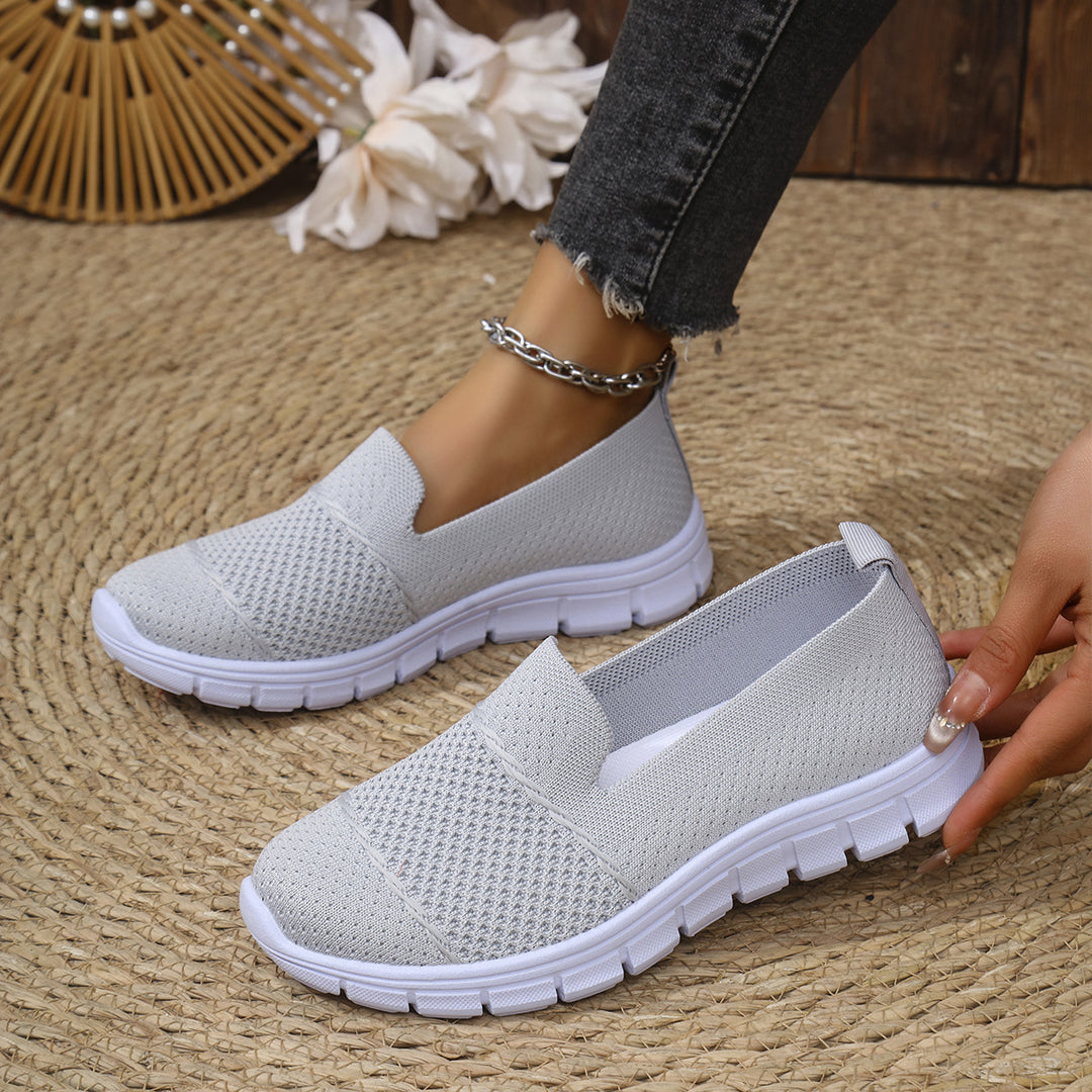 Damen Slip-On Sneakers mit atmungsaktivem Netzmaterial R&B