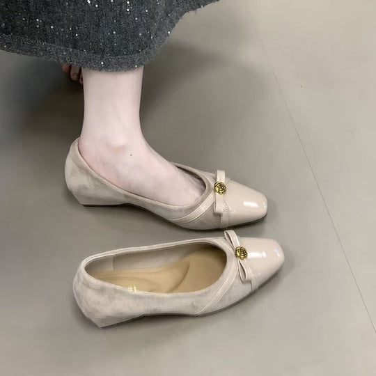 Damen elegante Ballerinas mit dekorativer Schleife und komfortablem Fußbett R&B