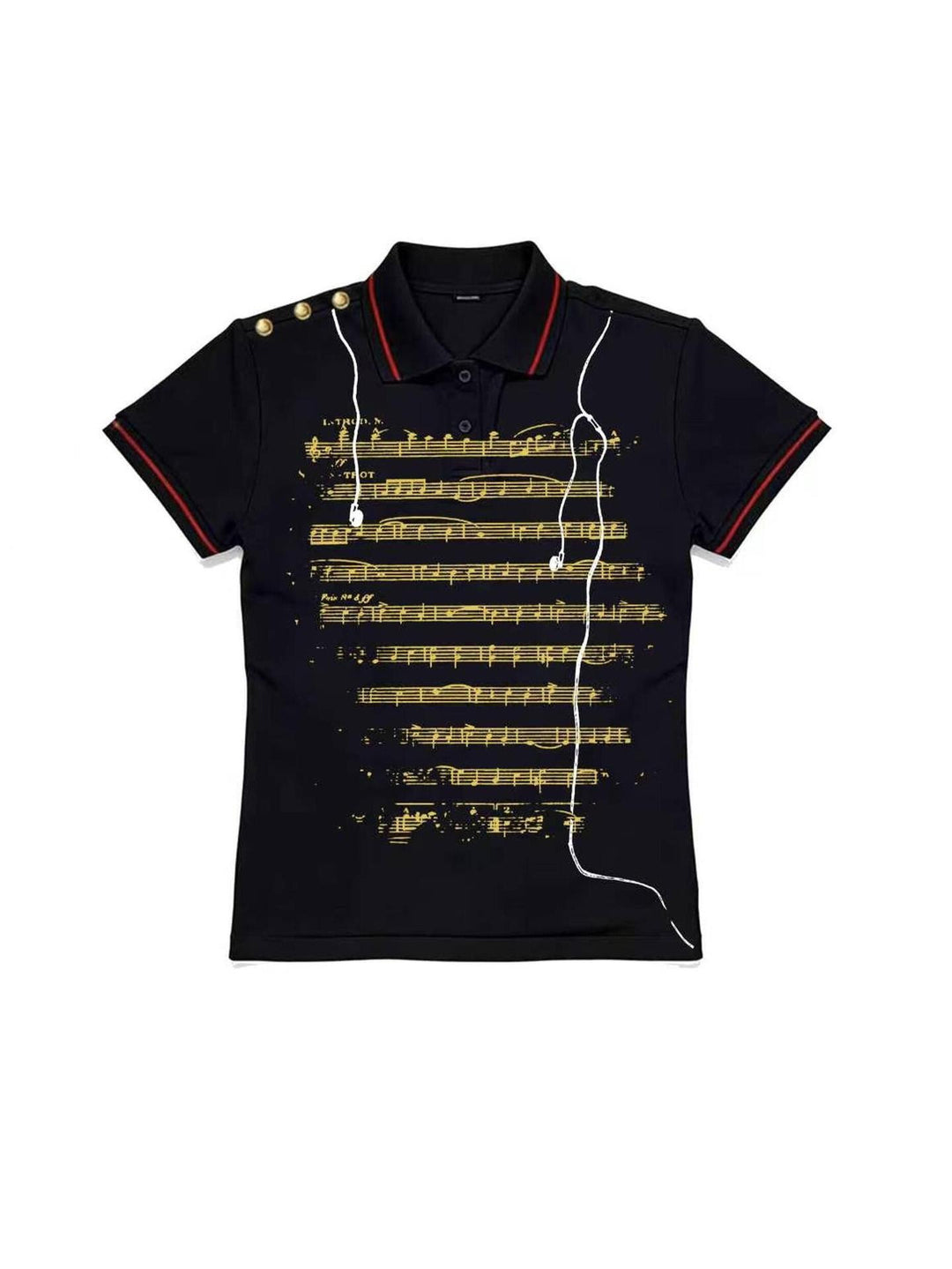 Damen Polo-Shirt mit musikalischem Motiv R&B