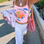 Damen Tanktop mit kreativem Sommermotiv und lässigem Schnitt R&B