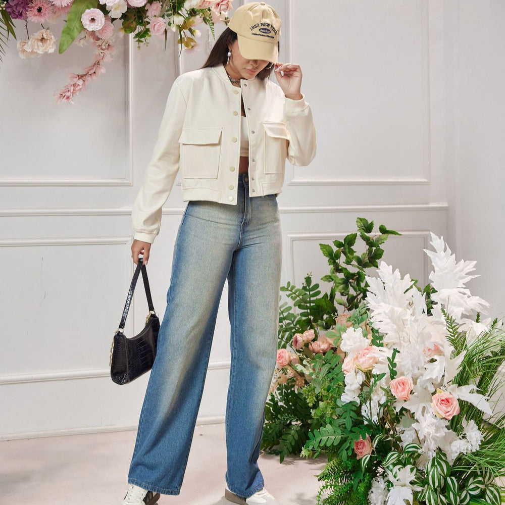 Damen elegante cropped Jacke R&B