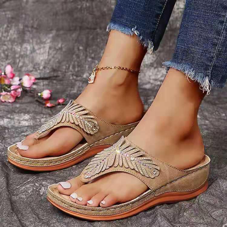 Damen elegante Flip-Flops mit funkelnder Verzierung R&B