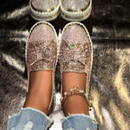 Damen Glitzernde Slip-On Sneakers mit dekorativem Schleifen-Detail R&B