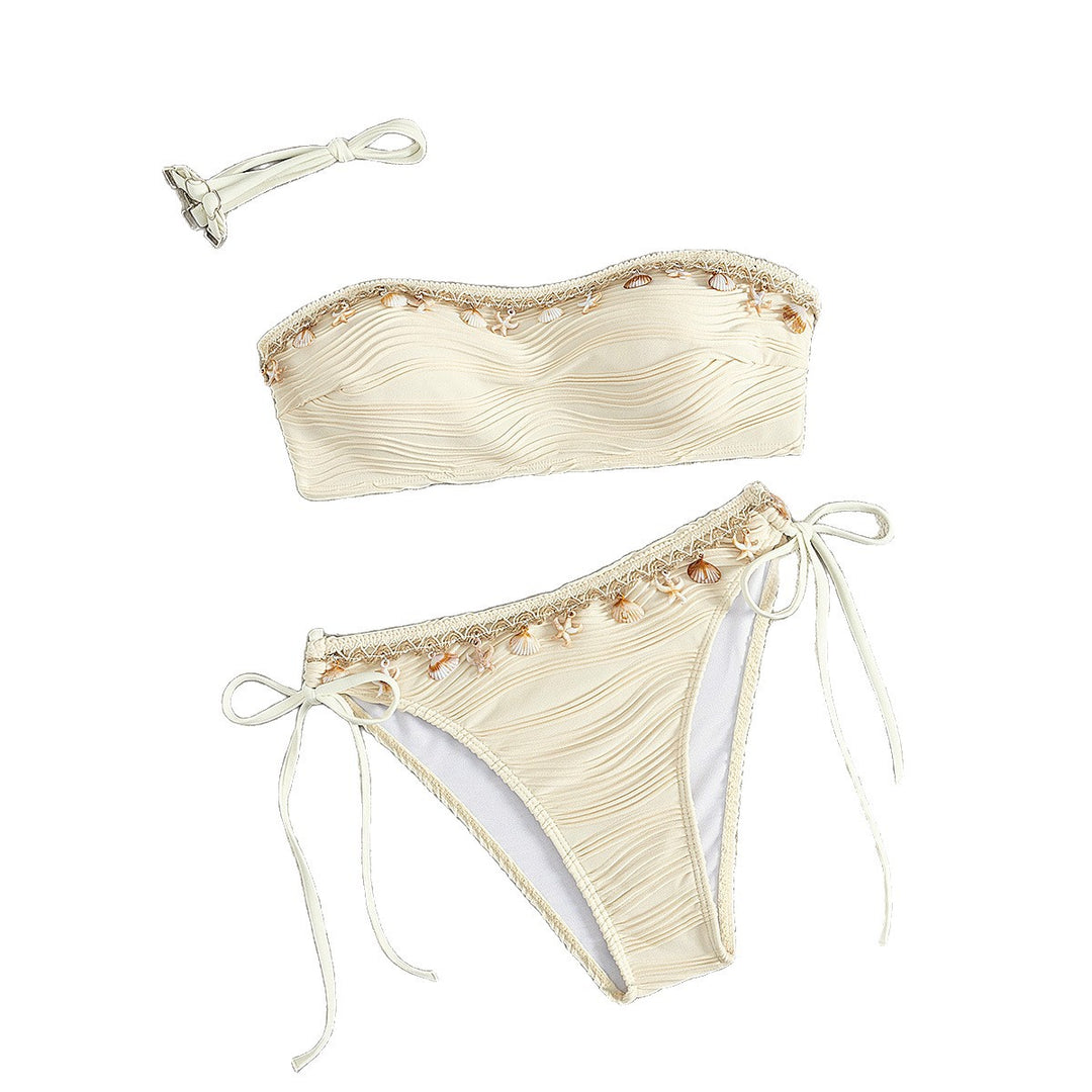 Damen Bandeau-Bikini mit Muschelverzierung R&B