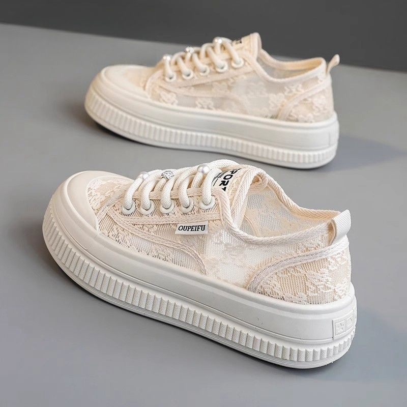 Damen Sportliche Sneaker mit modischen Netzelementen R&B