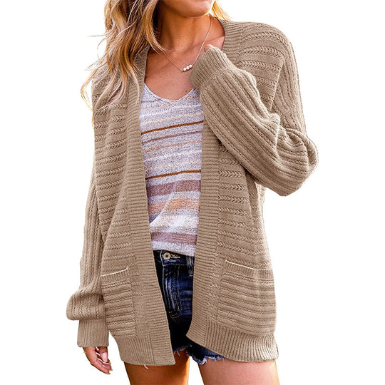Damen Strickcardigan mit strukturiertem Design und praktischen Taschen R&B