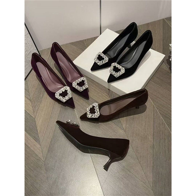 Damen elegante spitze Pumps mit funkelnder Schmuckapplikation R&B