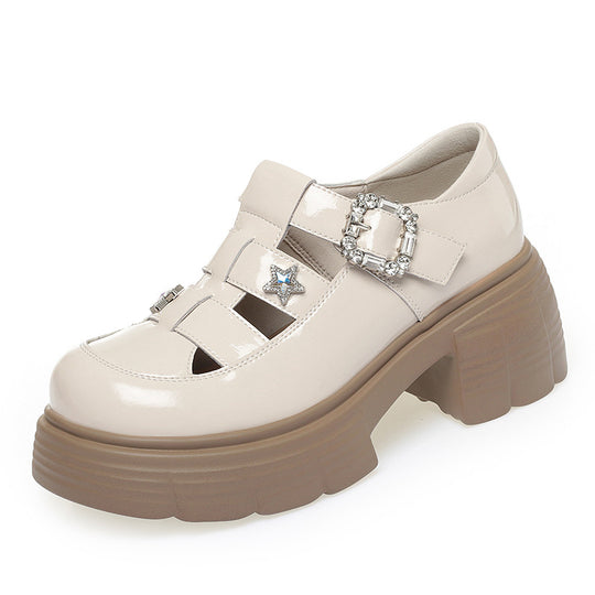 Damen Modische Plateau-Schuhe mit dekorativem Schnallen-Detail R&B