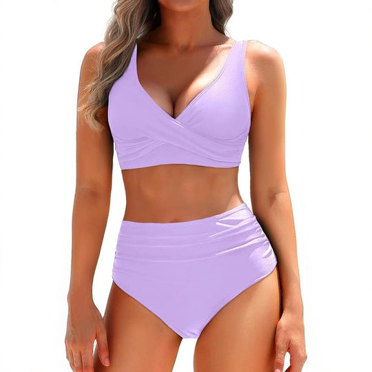 Damen Hochtailliertes Bikini-Set mit Wickeloberteil R&B 1782205596