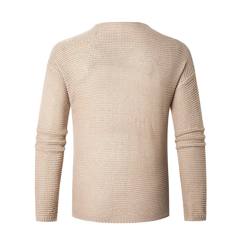 Herren eleganter V-Ausschnitt Pullover aus atmungsaktiver Baumwolle