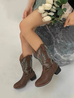 JeansCowboyStiefel Mit Blockabsatz Markanter WesternLook R&B