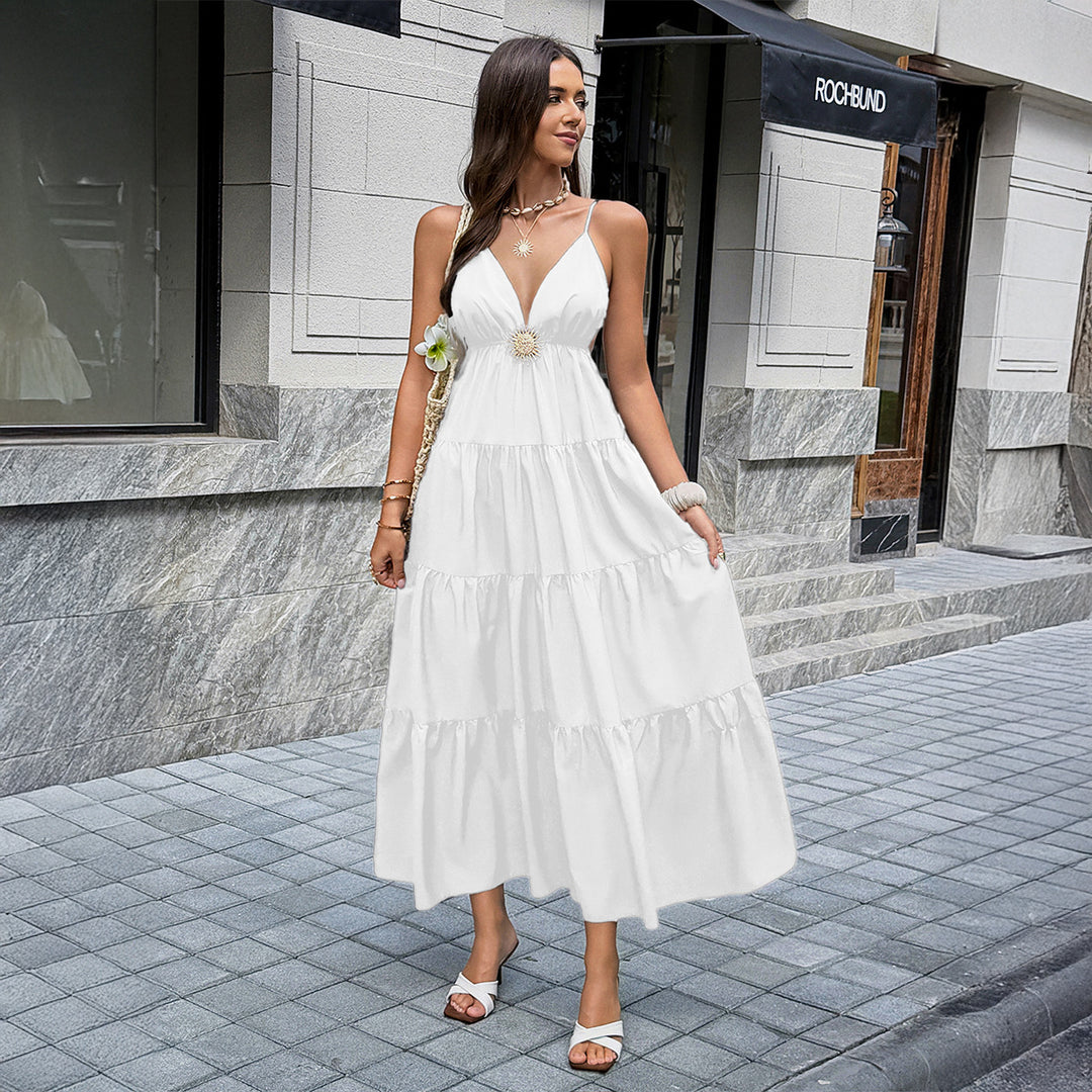 Damen Maxikleid mit zartem Verzierungsdetail R&B