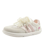 Damen Sneakers mit verspielten Perlenverzierungen und floralem Design