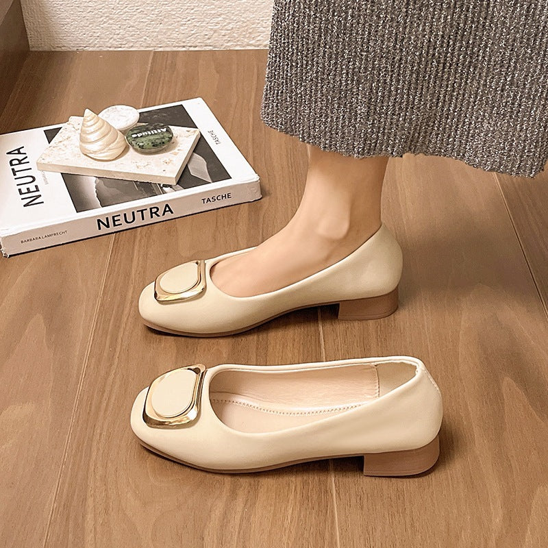 Damen elegante Ballerinas mit modischem Quadratverschluss R&B