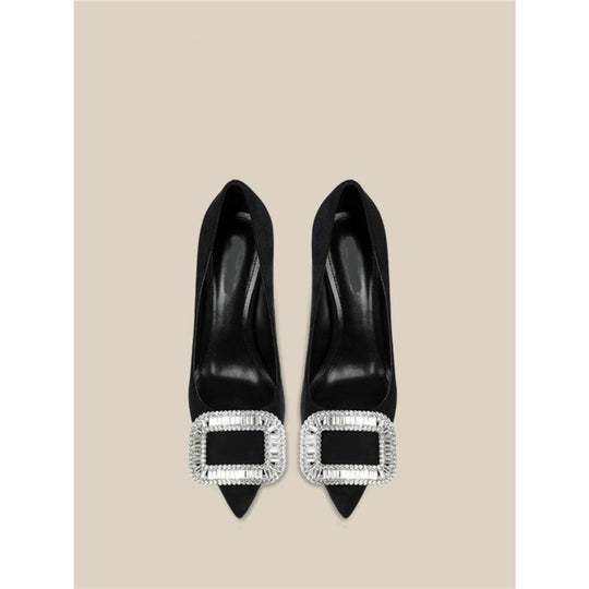 Damen elegante spitze Pumps mit glitzernden Strassakzenten R&B