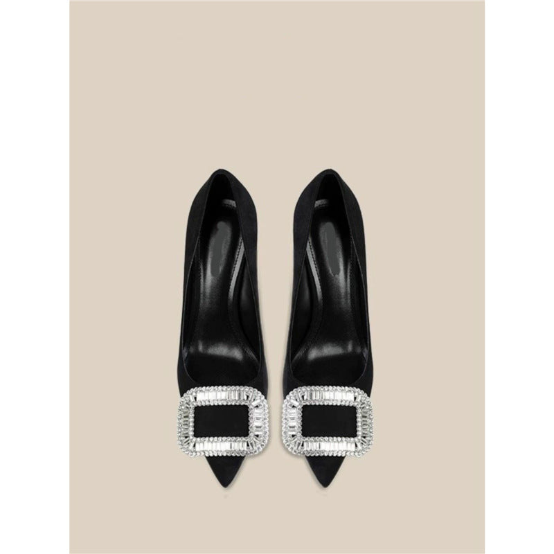 Damen elegante spitze Pumps mit glitzernden Strassakzenten R&B