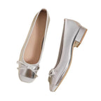 Damen Elegante Ballerina-Schuhe mit zarter Schleifenapplikation R&B