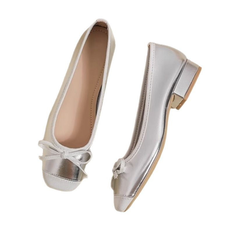 Damen Elegante Ballerina-Schuhe mit zarter Schleifenapplikation R&B