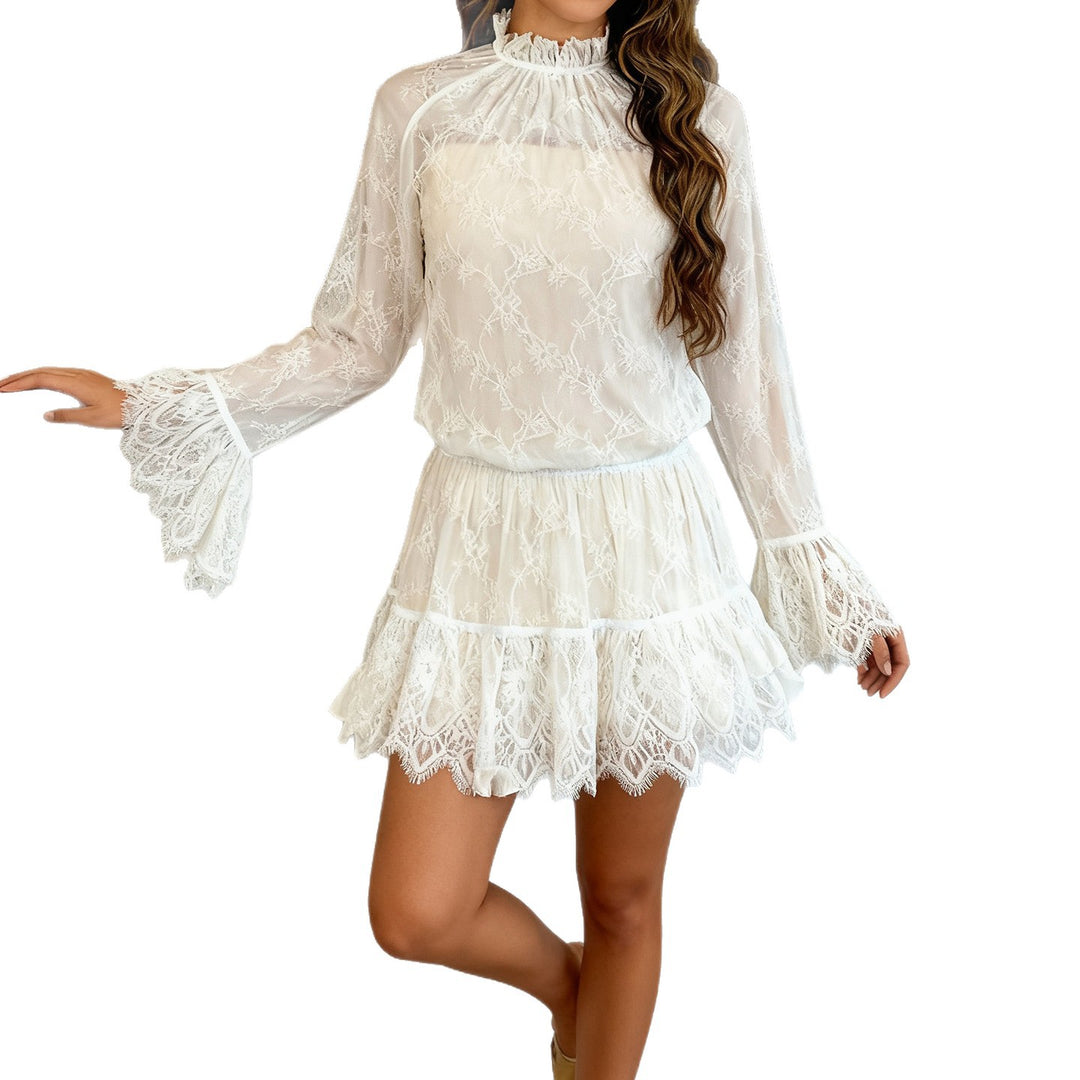 Damen Spitzen-Badeanzug mit elegantem Rüschenabschluss R&B