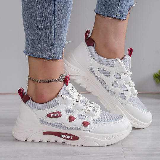 Damen Freizeit-Sneaker mit atemberaubendem Herz-Design und atmungsaktivem Obermaterial R&B