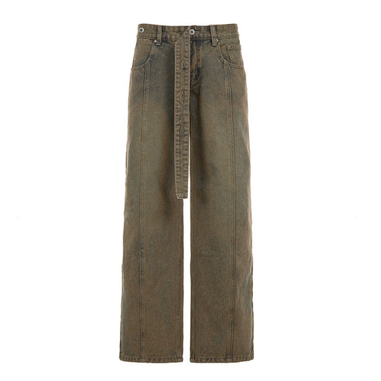 Damen Weite Jeans mit hochelastischem Bund und praktischen Gürtelschlaufen R&B